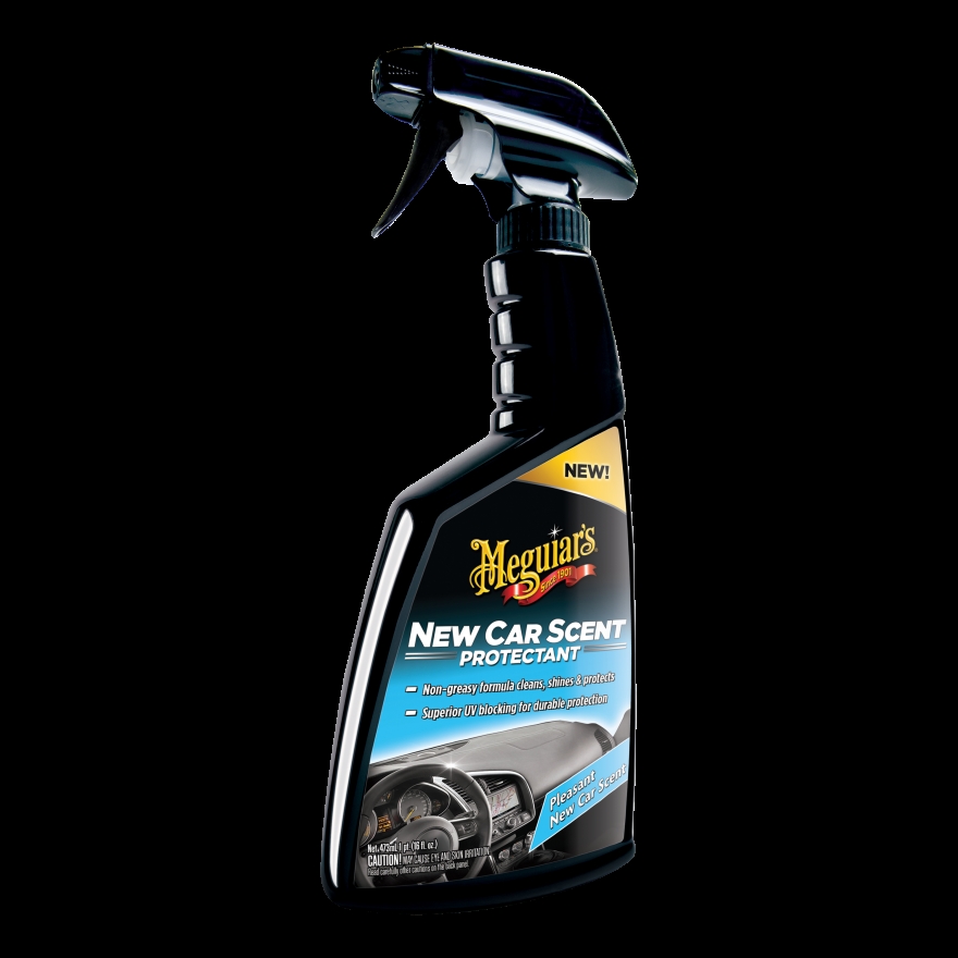 Interiørspray som renser og beskytter, gir UV-blokkering og etterlater en forfriskende duft av ny bil.